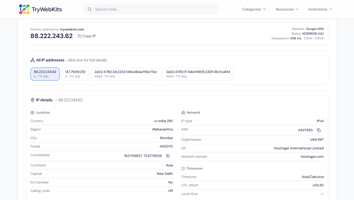 Domain to IP Converter preview