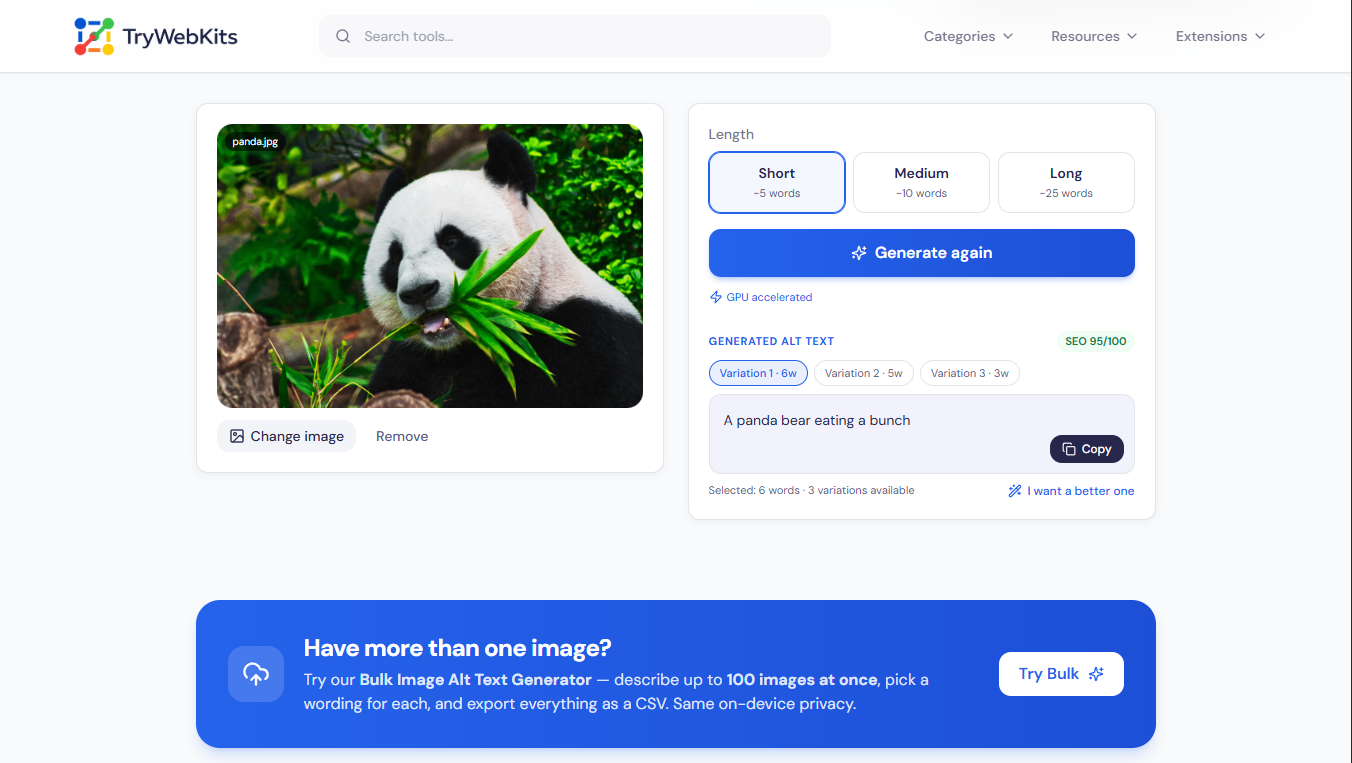 Image Alt Text Generator preview