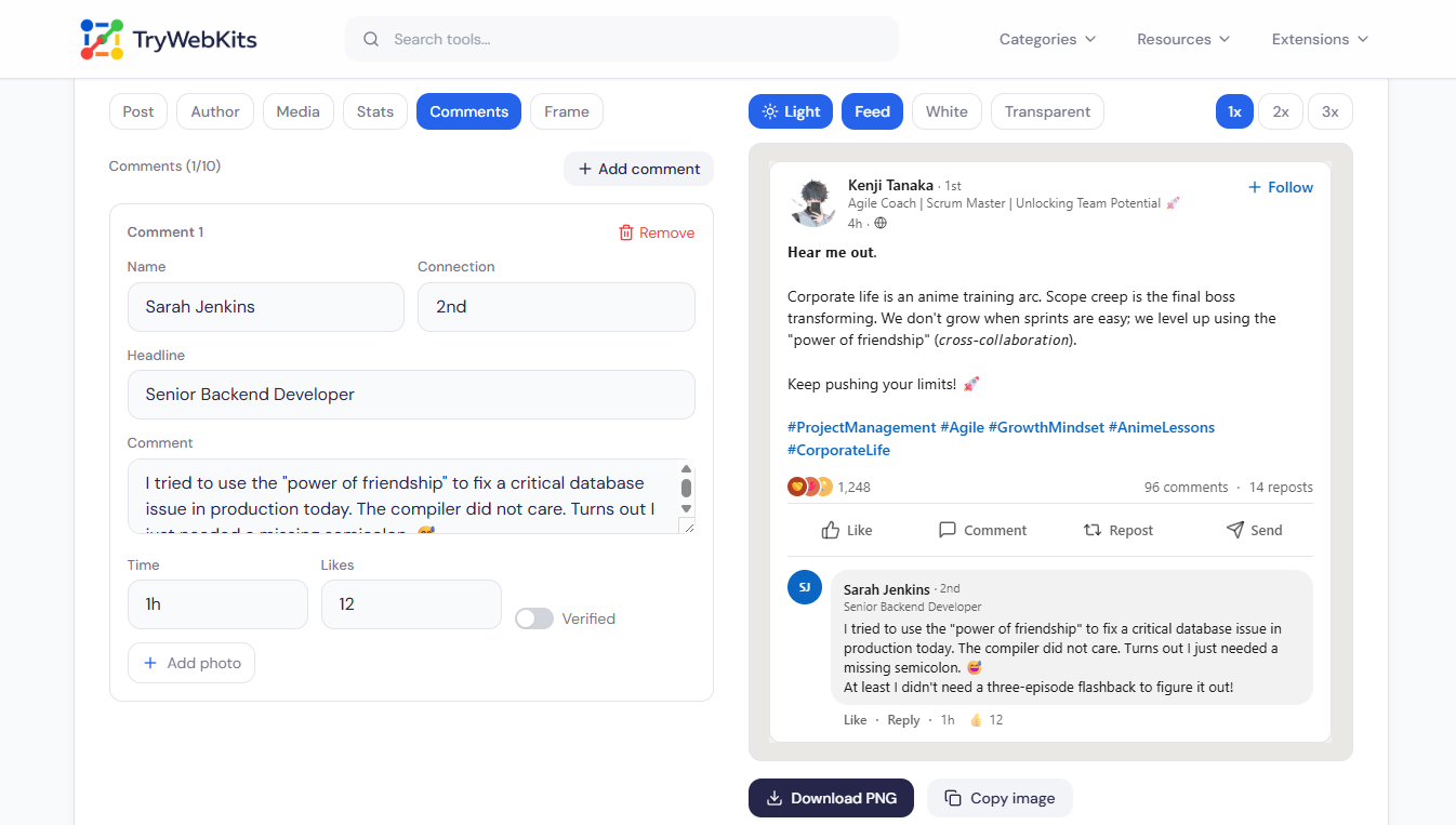 LinkedIn Post Generator preview