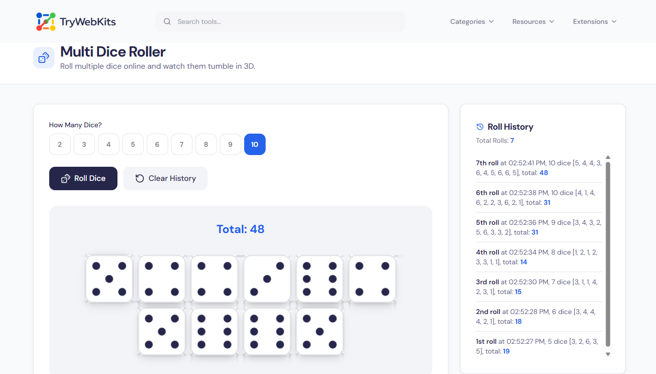 Multi Dice Roller preview